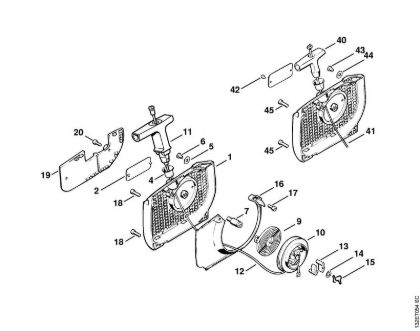 Moto-serras a gasolina (MS) 044 W Dispositivo de arranque da marca Stihl