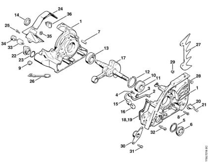 Moto-serras a gasolina (MS) 045 AV Caixa da cambota, Cambota da marca Stihl