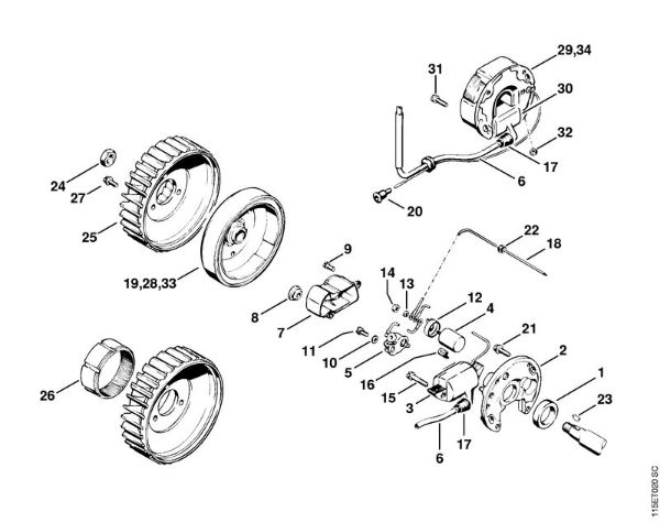 Moto-serras a gasolina (MS) 045 AVSEQ Sistema de ignição da marca Stihl