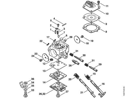 Moto-serras a gasolina (MS) 046 Carburador HD-8, HD-9 da marca Stihl