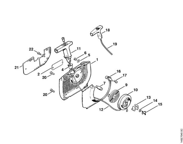 Moto-serras a gasolina (MS) 046 C Dispositivo de arranque da marca Stihl