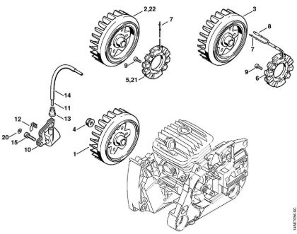 Moto-serras a gasolina (MS) 046 C Sistema de ignição da marca Stihl