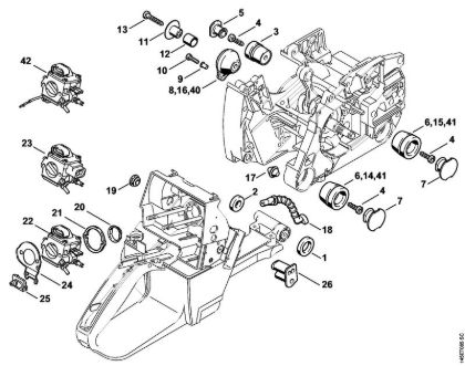 Moto-serras a gasolina (MS) 046 Magnum BR Sistema anti-vibratório da marca Stihl