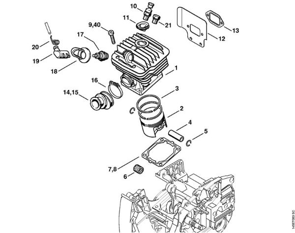 Moto-serras a gasolina (MS) 046 W Cilindro da marca Stihl