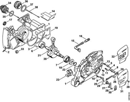 Moto-serras a gasolina (MS) 046 WVH Caixa da cambota, Cambota da marca Stihl