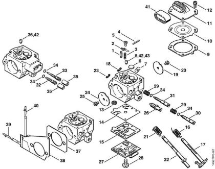 Moto-serras a gasolina (MS) 046 WVH Carburador HD-14, HD-16, HD-24 da marca Stihl