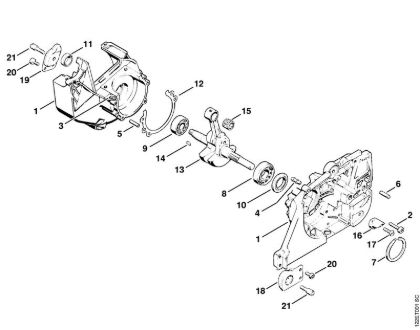 Moto-serras a gasolina (MS) 048 Caixa da cambota, Cambota da marca Stihl