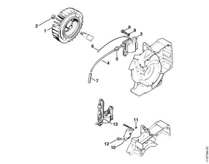 Moto-serras a gasolina (MS) 051 Q Sistema de ignição da marca Stihl