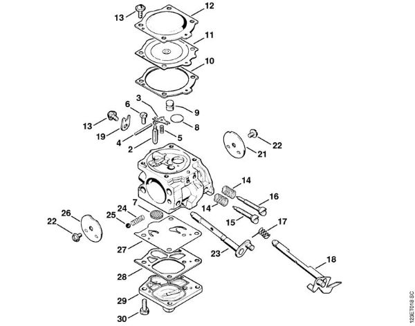 Moto-serras a gasolina (MS) 056 Carburador WJ-4 da marca Stihl