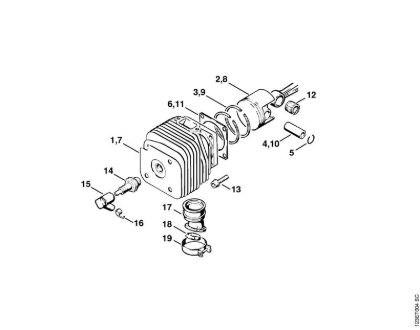 Moto-serras a gasolina (MS) 056 M Cilindro da marca Stihl