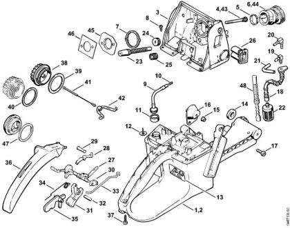 Moto-serras a gasolina (MS) 064 W Caixa do tanque da marca Stihl