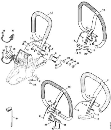Moto-serras a gasolina (MS) 066 Tubo do punho (Aquecimento) da marca Stihl