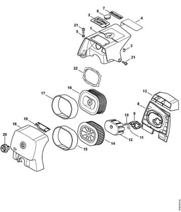 Moto-serras a gasolina (MS) 066 BR Cobertura, Filtro de ar da marca Stihl