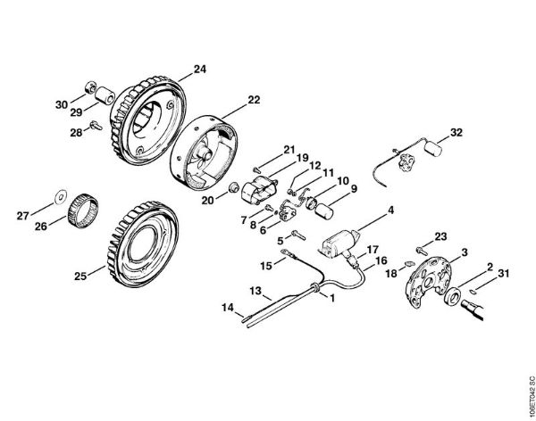 Moto-serras a gasolina (MS) 070 Sistema de ignição da marca Stihl