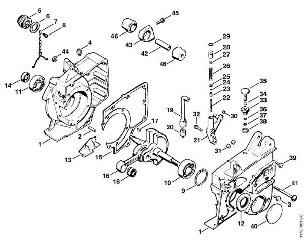 Moto-serras a gasolina (MS) 075 AVE Caixa da cambota, Cambota da marca Stihl