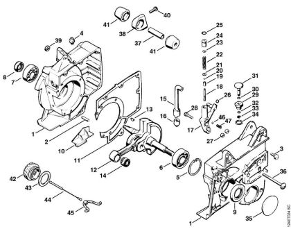 Moto-serras a gasolina (MS) 076 S Caixa da cambota, Cambota da marca Stihl