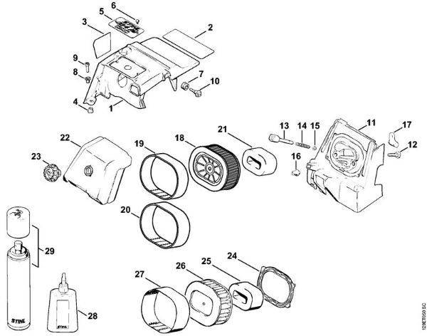 Moto-serras a gasolina (MS) 084 Cobertura, Filtro de ar HD da marca Stihl