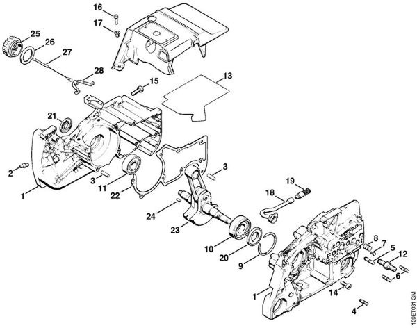 Moto-serras a gasolina (MS) 084 R Caixa da cambota da marca Stihl