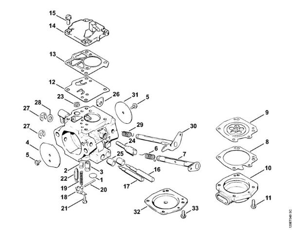 Moto-serras a gasolina (MS) 084 R Carburador HT-7 da marca Stihl