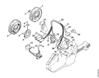Moto-serras a gasolina (MS) 084 W Sistema de ignição da marca Stihl