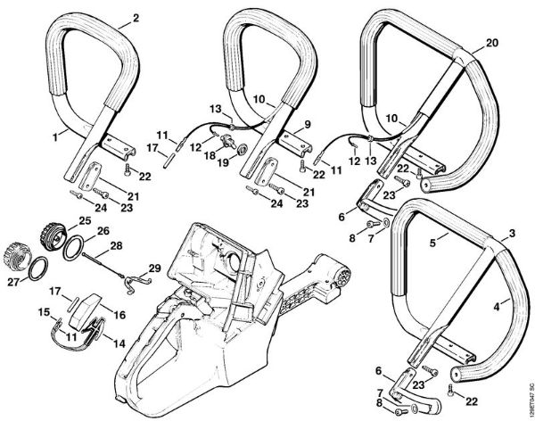 Moto-serras a gasolina (MS) 084 W Tubo do punho da marca Stihl