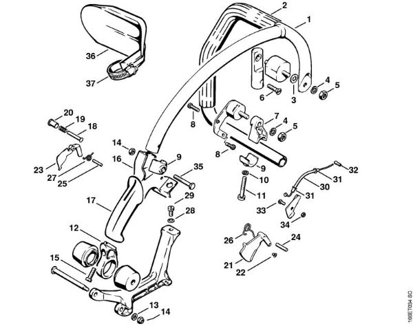 Moto-serras a gasolina (MS) 090 G Cabo a mão AV   X 13 281 004 (35.84) da marca Stihl