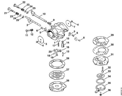 Moto-serras a gasolina (MS) 090 G Carburador LB-S9 da marca Stihl