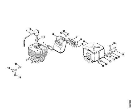 Moto-serras a gasolina (MS) 090 G Silenciador da marca Stihl
