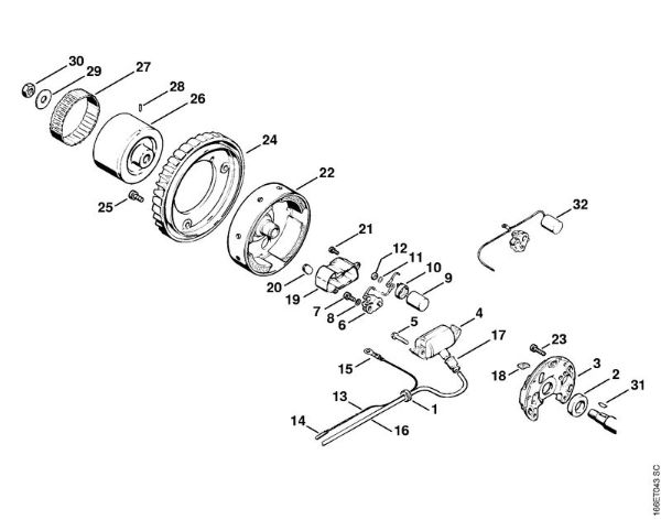 Moto-serras a gasolina (MS) 090 G Sistema de ignição da marca Stihl