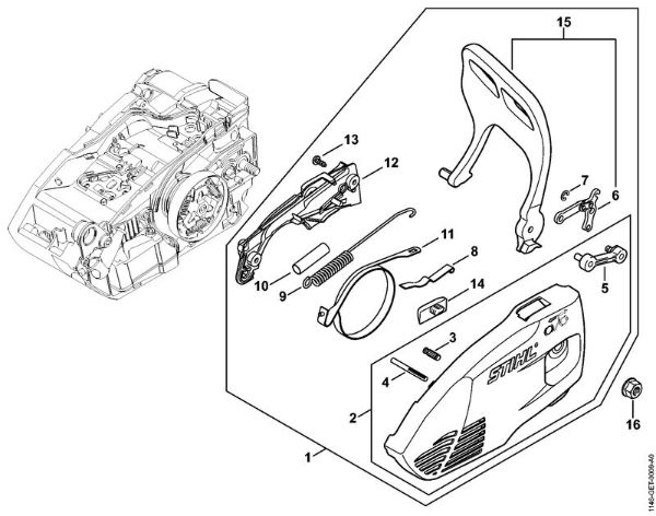 Moto-serras a gasolina (MS) MS 151 C-E Tampa do carreto da marca Stihl