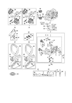 Imagem de Cárter do motor, Filtro de ar, Sistema anti-vibratório, Tubo do punho MS 162