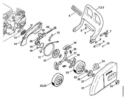Moto-serras a gasolina (MS) MS 170 Protector, Freio de corrente da marca Stihl