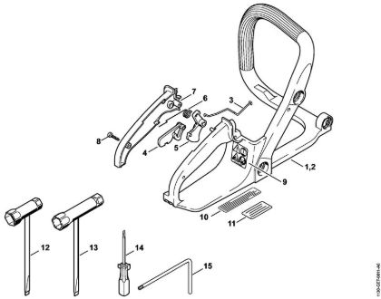 Moto-serras a gasolina (MS) MS 170 2-MIX Quadro do punho, Ferramentas da marca Stihl