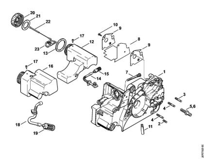 Moto-serras a gasolina (MS) MS 170 C-E D Cárter do motor da marca Stihl