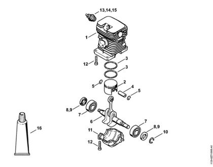 Moto-serras a gasolina (MS) MS 170 C-E D Cilindro da marca Stihl