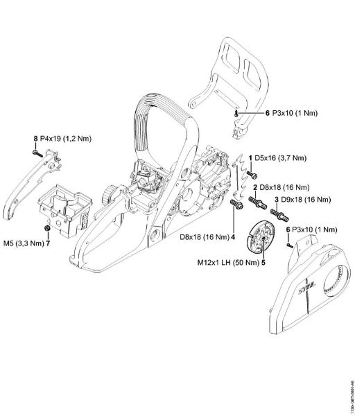 Moto-serras a gasolina (MS) MS 170-D Binários de aperto da marca Stihl