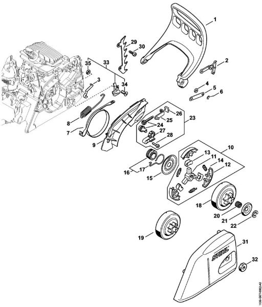 Moto-serras a gasolina (MS) MS 171 Protector, Freio de corrente da marca Stihl