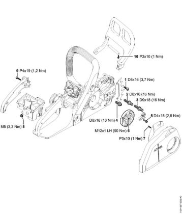 Moto-serras a gasolina (MS) MS 180 Binários de aperto da marca Stihl