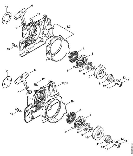 Moto-serras a gasolina (MS) MS 180 C-BE Dispositivo de arranque ErgoStart da marca Stihl
