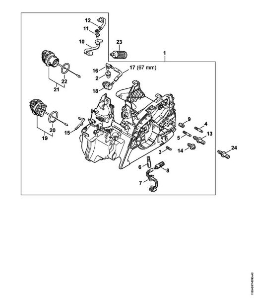 Moto-serras a gasolina (MS) MS 181 Cárter do motor da marca Stihl