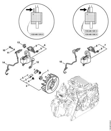Moto-serras a gasolina (MS) MS 181 C-BE Sistema de ignição MS 181 C da marca Stihl