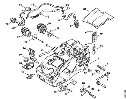 Moto-serras a gasolina (MS) MS 192 C-E Cárter do motor da marca Stihl