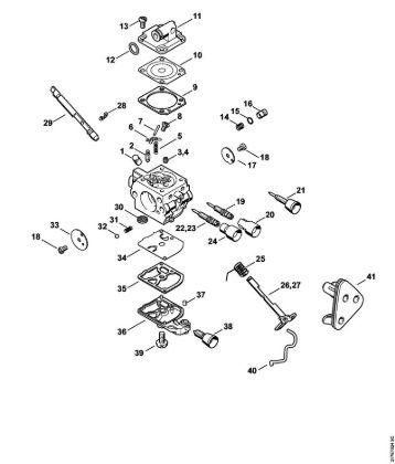Moto-serras a gasolina (MS) MS 192 T Carburador C1Q-S257, C1Q-S134, C1Q-S103 da marca Stihl