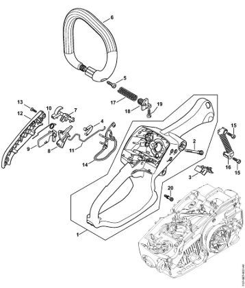 Moto-serras a gasolina (MS) MS 193 C-E Caixa do cabo da marca Stihl