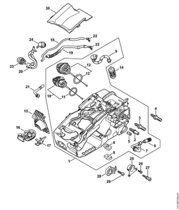 Moto-serras a gasolina (MS) MS 193 C-E Cárter do motor da marca Stihl