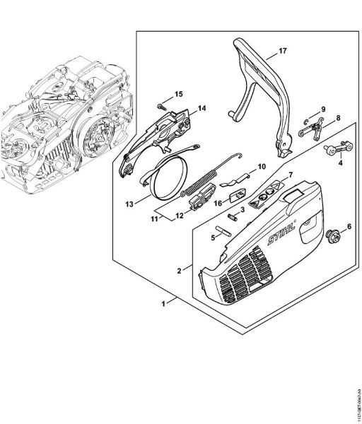 Moto-serras a gasolina (MS) MS 193 C-E Tampa do carreto da marca Stihl