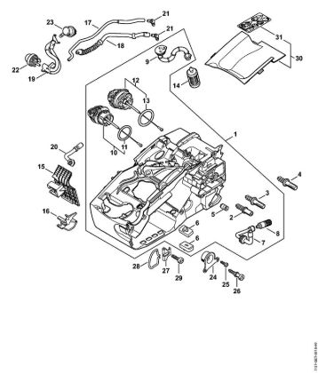 Moto-serras a gasolina (MS) MS 194 TC-E Cárter do motor da marca Stihl