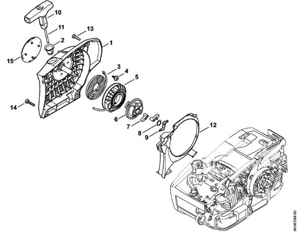 Moto-serras a gasolina (MS) MS 201 C-E Dispositivo de arranque ErgoStart da marca Stihl