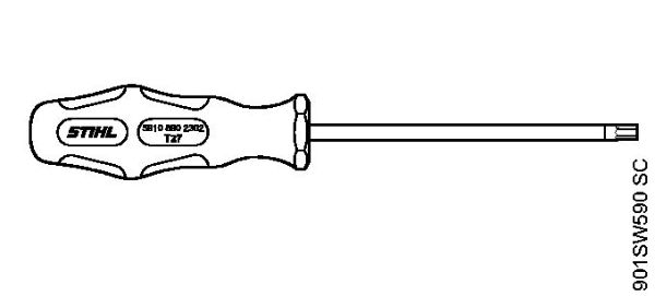 Moto-serras a gasolina (MS) MS 201 C-EM Chave de fenda T27x150 da marca Stihl