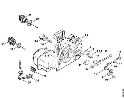 Moto-serras a gasolina (MS) MS 210 C-B Cárter do motor da marca Stihl